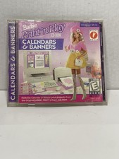 Vintage Barbie PC CD-ROM Lot Print n Play Calendars Screen Styler Win95 picture
