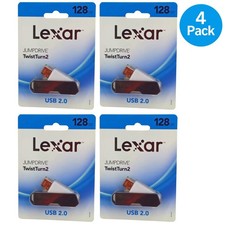 Lexar JumpDrive TwistTurn2 128GB USB 2.0 Flash Drive Swivel 4 Pack New picture