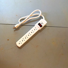 Amazon Basics 6-Outlet Surge Protector Power Strip, White, On/Off Switch picture