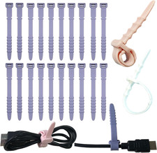 Reusable Silicone Zip Ties Cord Organizer: Silicone Cable Ties Straps for Cable picture