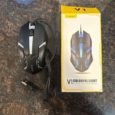 T-WOLF V1 Wired Gaming Mouse 3 Button 7 Colorful Backlight 1200 DPI Office Mouse picture