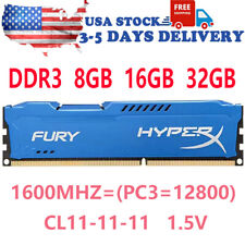 HyperX FURY DDR3 32GB 16GB 8GB 1600MHz PC3-12800 Desktop RAM Memory DIMM 240pin picture