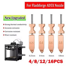 4/8/12/16Pcs 0.25-0.8mm Set For Flashforge AD5X Upgraded Harden Hotend Nozzle US picture
