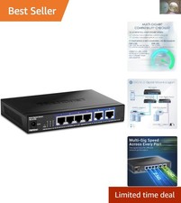 High-Speed TEG-S762 6-Port Switch - 60Gbps, Metal Construction, Wall Mountable picture