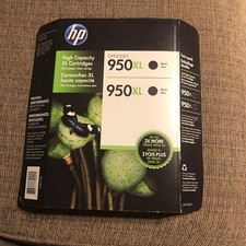 NEW 2x Genuine HP 950XL Ink Cartridges Officejet Pro Black 2 Pack 12/2017 picture