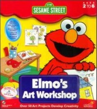 Sesame Street Elmo's Art Workshop PC MAC CD learn to draw paint artist kids game picture