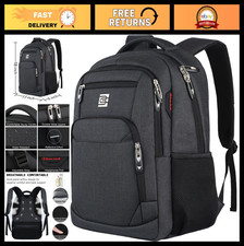 Slim Anti-Theft Laptop Backpack, Water-Resistant Business Travel Bag for 15.6