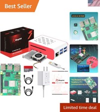 Starter Kit for Raspberry Pi 5 RAM 8GB-Pre-Loaded 64GB Edition Pi OS Red&Whit... picture