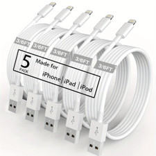 5Pack Fast Charger Cable Lot For iPhone 14 13 12 11 8 7 USB Charging Cord 3/6FT picture
