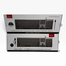 2-Pack Macally Dual Wired Backlit & Ultra Slim Keyboard UCZKEYHUBACSG picture