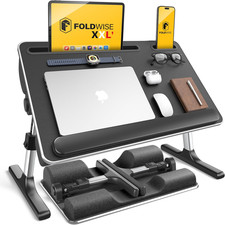 2-In-1 Lap & Bed Desk with Soft Cushions - Adjustable Height & Angle, Foldable L picture