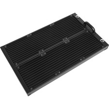 Dual Row Aluminum PC Water Cooling Radiator 360mm G1/4 Black 27mm for 120mm Fans picture