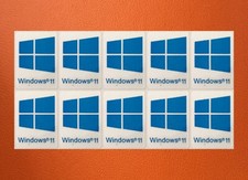 10 PCS Sticker for Window 11 Blue Badge Logo Decal Cyan Color 22mm x 16mm picture