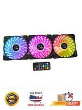 RAIDMAX 3 Pack RGB LED Computer Case PC Cooling Fan 120mm with 1 Remote Control picture