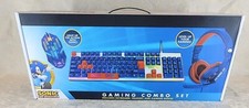 Sonic Hedgehog Keyboard Headset Mouse Gaming Blue Red Microphone New Open Box picture