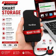 Portable SSD External Hard Drive 1TB 2TB USB-C Fast Storage Disk for Laptop Mac  picture