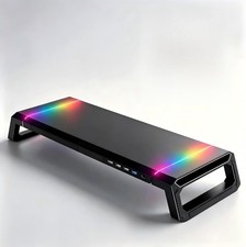 Computer Monitor Stand Riser W/ Storage Drawer USB Hub RGB picture