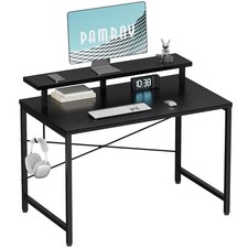 Pamray 32 Inch Small Computer Desk with Monitor Stand, Simple Office Desk wit... picture