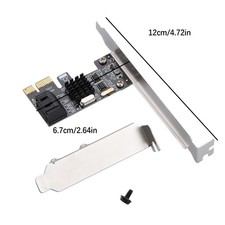 1Pc PCIe to SATA3.0 2-Ports SATA III Expansion Controller Adapter Card 6G picture