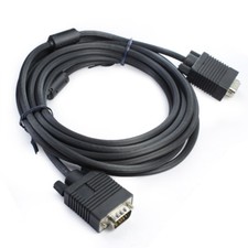 Black 15ft VGA SVGA Cable Cord Male to Male for PC Laptop Monitor picture