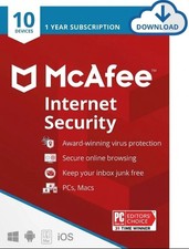 McAfee Internet Security 10 Devices, 1 Year Suscription. picture