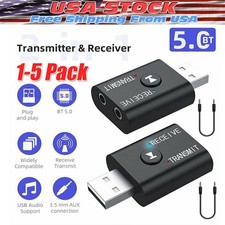 Bluetooth 5.0 2in1 Transmitter Receiver Car Wireless Audio Adapter USB 3.5mm Aux picture