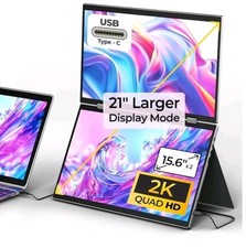 Monitor Portable De Doble Pantalla  dos paneles IPS de 15.6