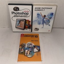 Adobe Photoshop Elements 3 & 7 Roxio Creator 10 PC Software Lot Complete picture