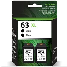 2PK 63XL Black Ink Cartridge For HP Envy 4520 4520 Officejet 3830 4650 5220 5258 picture