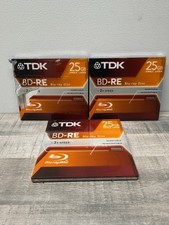 3x TDK BD-RE 25GB Single Layer Rewritable Blu-ray Discs 1-2X Speed DURABIS2 New picture