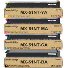 MX-51NT Toner Cartridge CMYK Set (4) NEW OEM Sealed MX-51NT-BA -CA -MA -YA picture