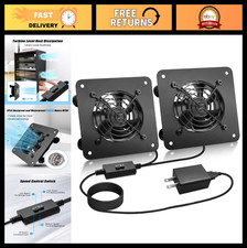 80mm USB Cabinet Cooling Fan Kit with Speed Control for AV Equipment - 2 Fans picture