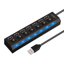 7 Port USB 2.0 Hub Splitter Extension Hub for PC Laptop Desktop Computer picture