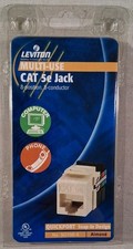 NEW LEVITON MULTI-USE  CAT 5e  QUICKPORT SNAP-IN DESIGN Jack No. 5G108-A  Almond picture