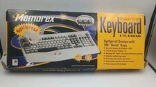 NEW NOB Memorex Windows 95/98 Computer Keyboard TS1000 Spillproof Quiet Keys Top picture