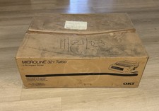 OKI Microline 321 Turbo Dot Matrix Printer Tested + New Genuine Ribbon 52102001 picture