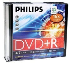 Philips DVD+R: 1-16x Speed, 120min, 4.7GB Slim Case DR4S6S05F/17 - 5 Pack picture