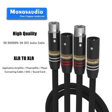 Pair Hifi XLR/RCA Audio Cable 5N Copper Balance Line Silver Plated Signal Wires~ picture