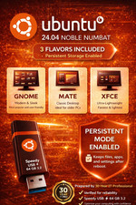 Ubuntu Linux 24.04 NUBAT LTS BOOTABLE, LIVE, PERSISTENT, 64 GB USB picture