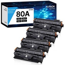 4 packs *80A Toner Cartridge Black High Yield Compatible for HP 80A CF280X picture