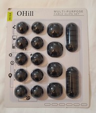 OHill Multi-Purpose Cable Clips Set  OH-24-B  Adhesive Cord Holders Electronics  picture