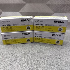 LOT OF 4 EPSON PJIC7 YELLOW 31.3ML INK CARTRIDGE EXP 2027 picture