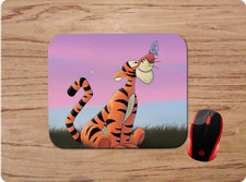 TIGGER w/ BUTTERFLY SUNSET PRETTY CUSTOM DESK MAT MOUSEPAD HOME SCHOOL OFFICE picture