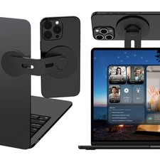 Magnetic Phone Holder for Laptop, 360° Adjustable MacBook Monitor Side Mount ... picture