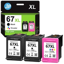 1-3PK 67 XL 67XL Ink Cartridge for HP Deskjet 27202 2755 2855e Envy 6055e 6058 picture