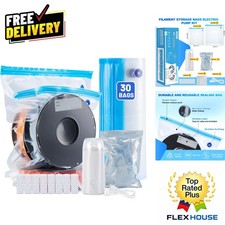 Complete 3D Printing Storage Solution - 30 Filament Bags with Air Pump & Clips picture