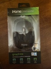 iHome Ergonomic Graphite 5 Button Wireless Mac/PC Optical Mouse Brand New  picture