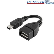 (5-pack) Mini USB Male to USB 2.0 Female Host OTG Adapter Cable 5X picture