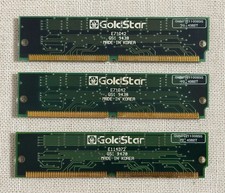 Lot of 3 GoldStar 4MB 72-Pin SIMM RAM Memory GMM7221100BSG FPM 70ns Vintage NOS picture