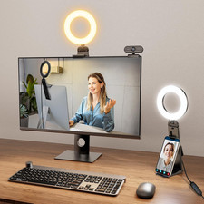 Ring Light for Laptop Desk Clip On,Small Computer Video Conference Lighting with picture